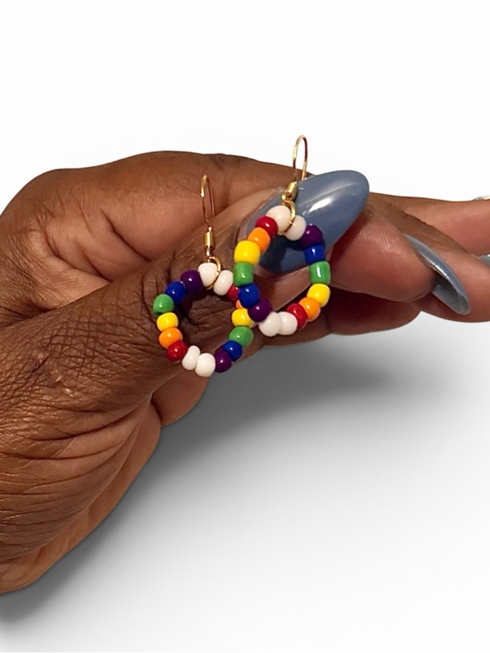 NEW! Jenny’s Handmade Pride Beaded Hoop Earrings -18k Gold Plated Hoops